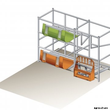 Skid steer implement rack