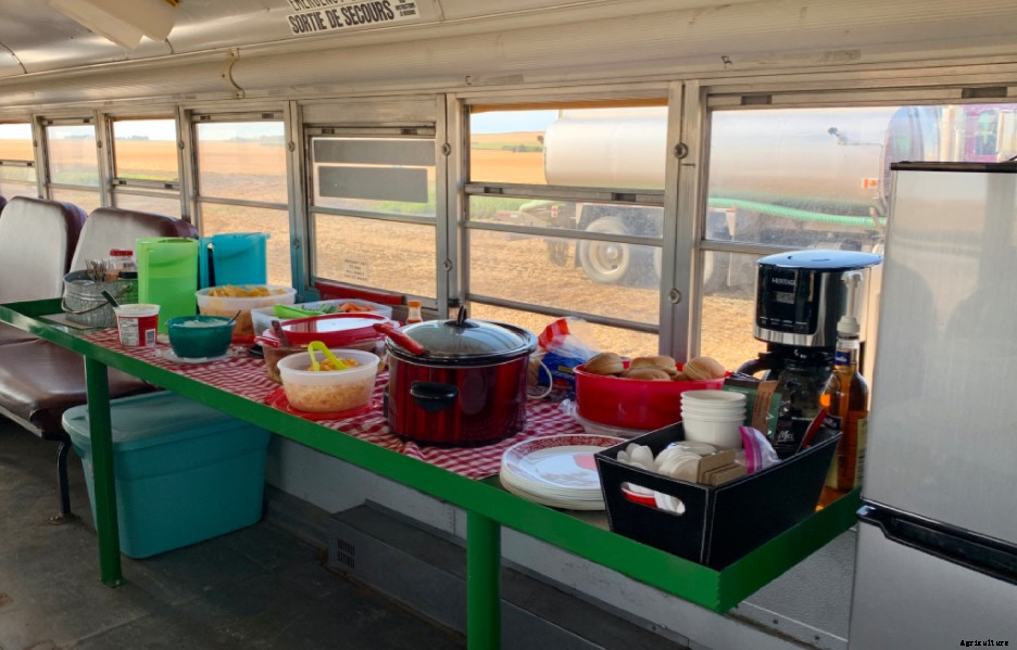 Food bus serves a hungry crew