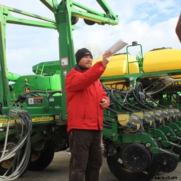 A John Deere planter for sale at auction