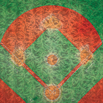 baseball field image over corn field