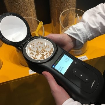GrainSense technology in the palm of a farmer's hand