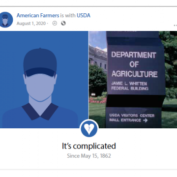 Graphic showing USDA and farmers' relationship status