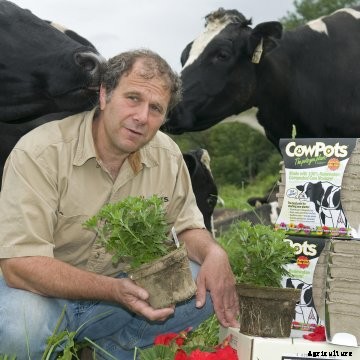 Matt Freund next to CowPots