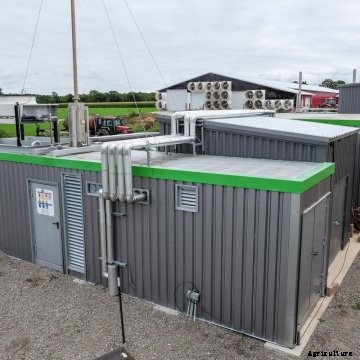 The anaerobic digester on Allen Farms in Oshkosh, Wisconsin