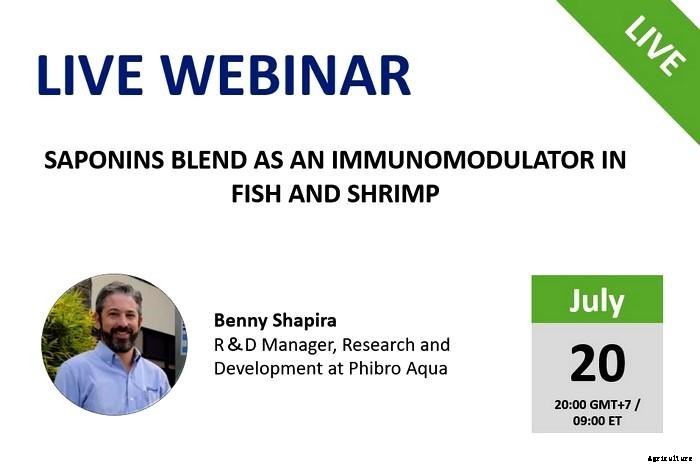 Webinar: Saponins blend as an Immunomodulator in Fish and Shrimp