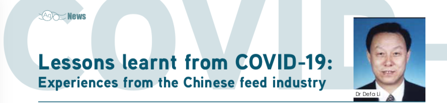 Lessons learnt from COVID-19 for the feed industry