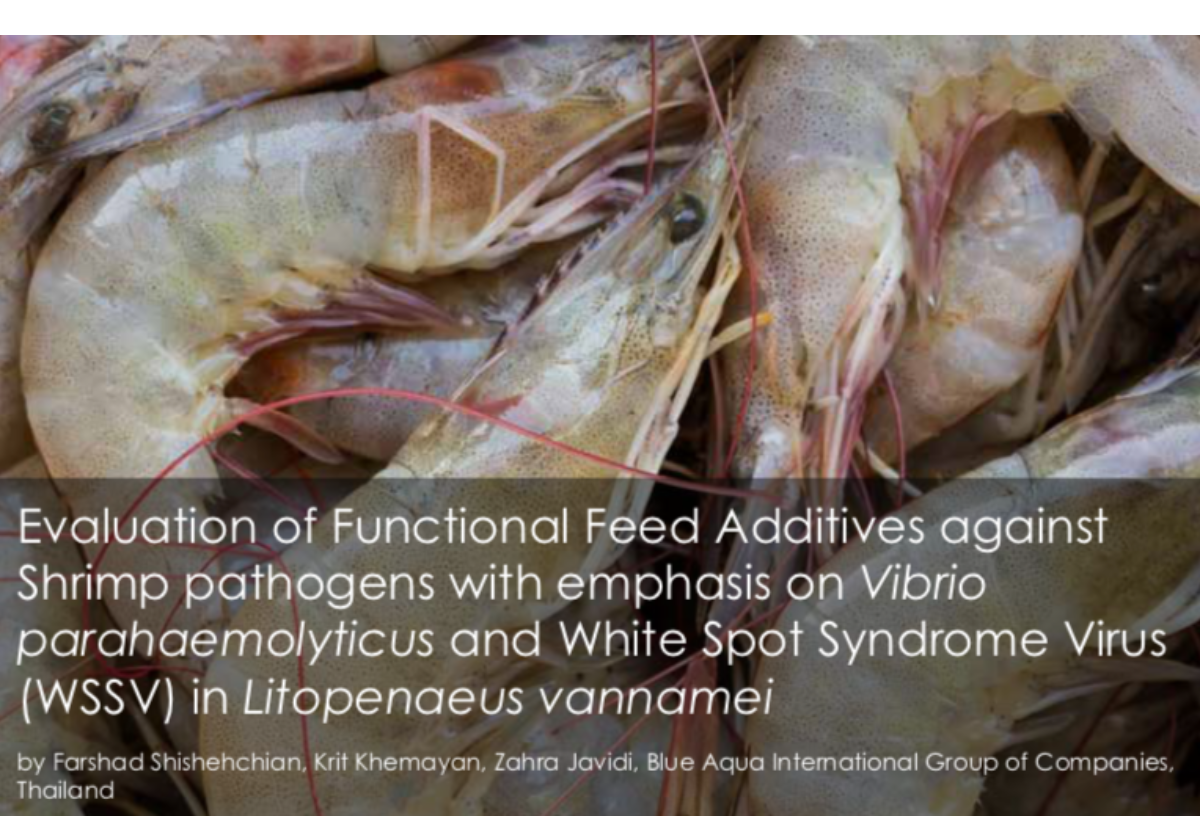 Evaluation of Functional Feed Additives against Shrimp pathogens with emphasis on Vibrio parahaemolyticus andWhite Spot Syndrome Virus (WSSV) in Litopenaeusvannamei