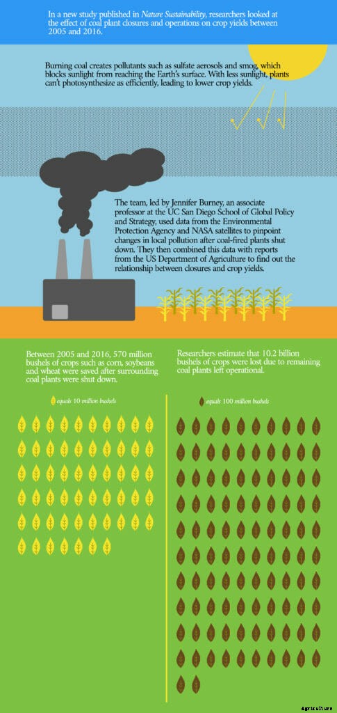Shuttering Coal-fired Plants in US Improves Crop Yields