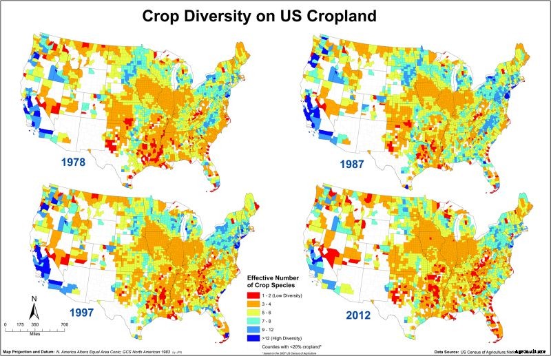 Only One Region Has Better Crop Diversity Now Than 34 Years Ago