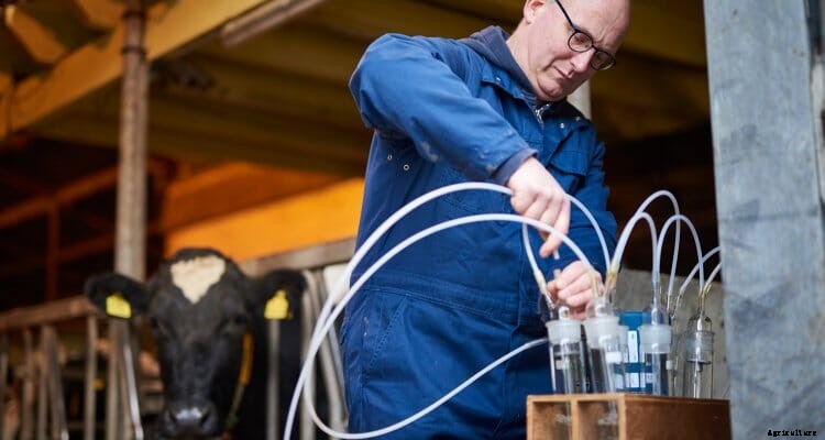 How can farmers track emissions from an open barn?