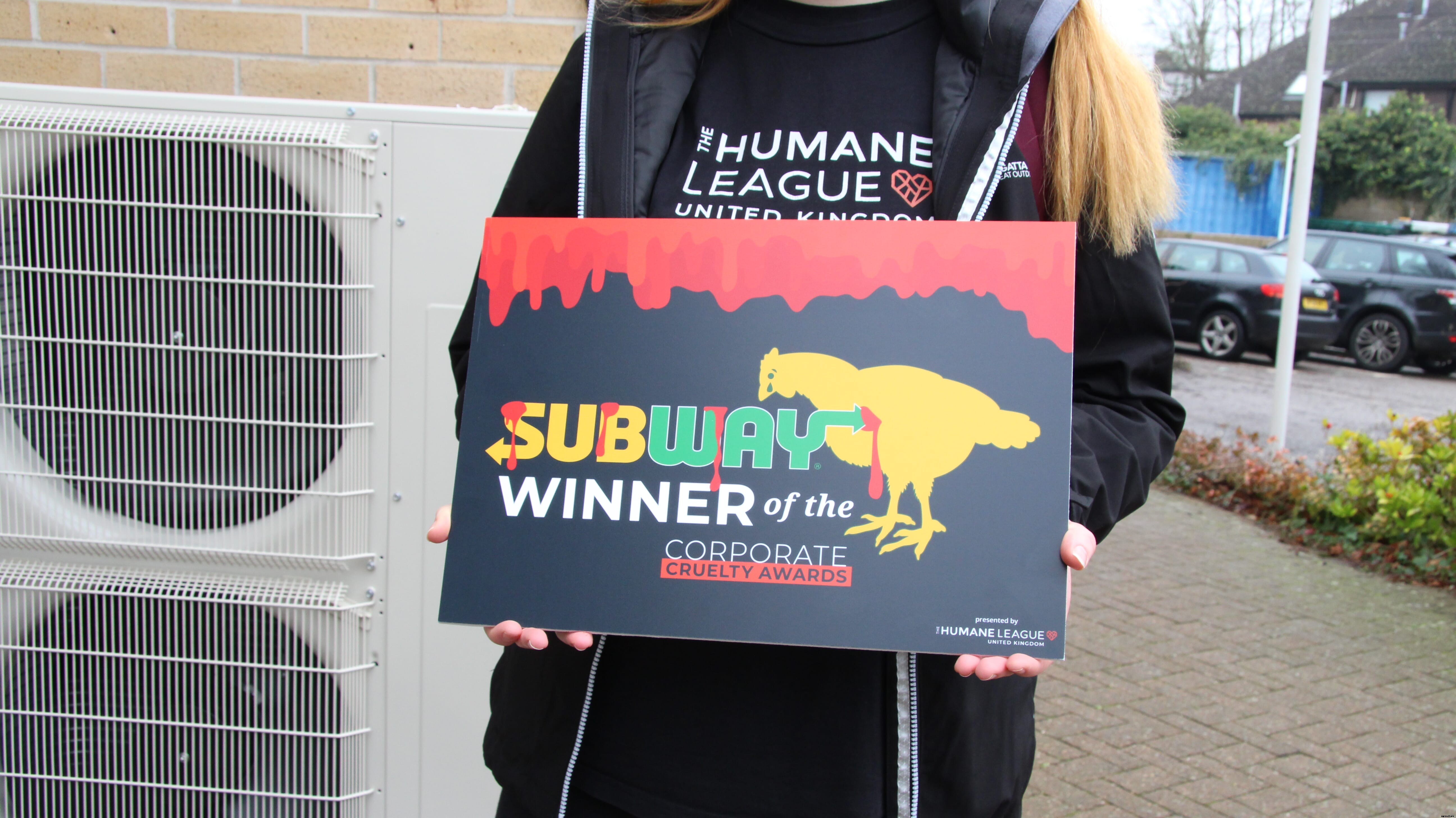Humane league UK gives Subway UK & Ireland Corporate Cruelty Award