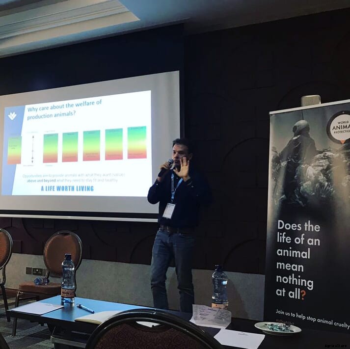 On a cage-free production model for welfare and sustainable development