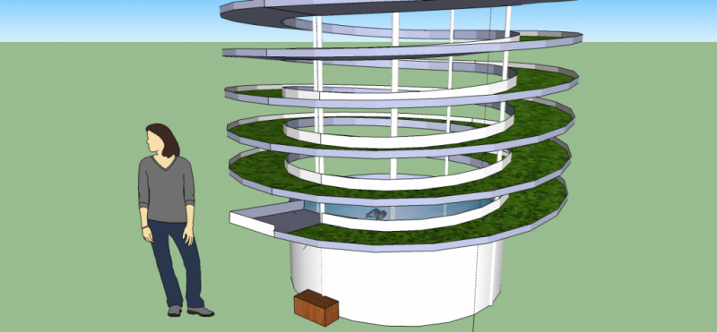SOLAR POWERED VERTICAL AQUAPONICS SYSTEM