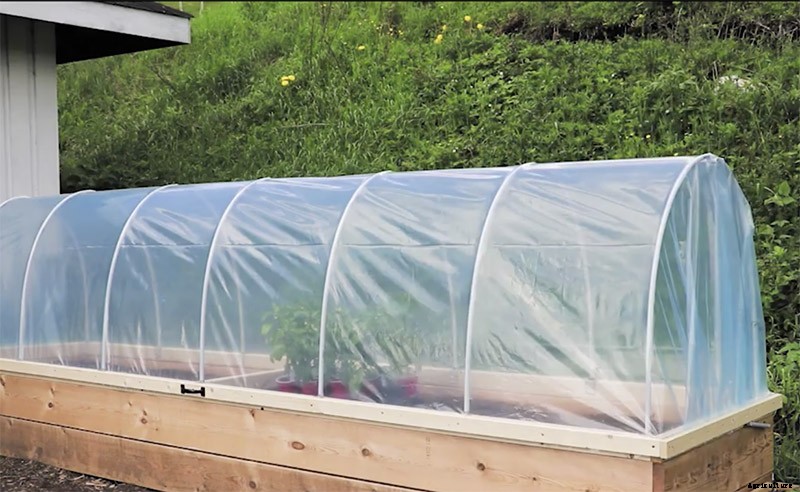 Hinged Hoop House Raised Bed Garden