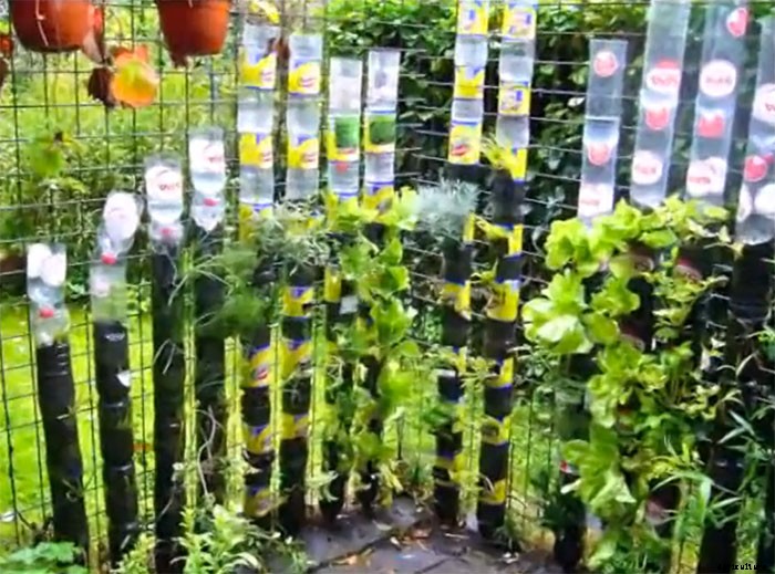 Bottle Tower Gardens Provide Exceptionally Efficient Small Space Growing