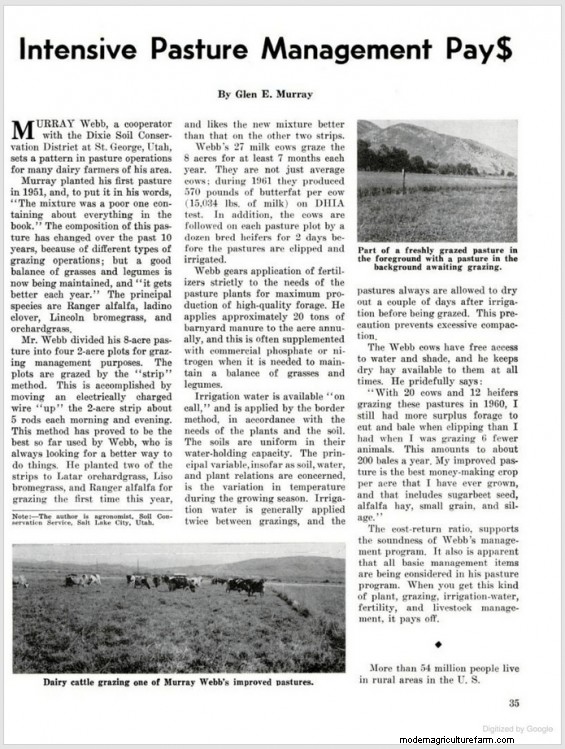 Intensive Pasture Management Pays – Everything Old is New Again