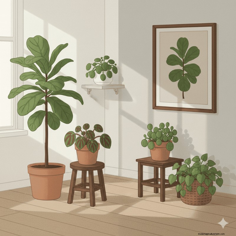 Stylish Houseplant Arrangements: Balancing Tall & Small Plants