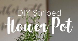 Pot Bunga Bergaris DIY yang Dicat 